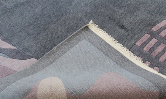 Original Modern Designer Highland Wool Rug Nepal 355 x 250 cm, Rugs & carpets, Blue (photo 6 of 9)