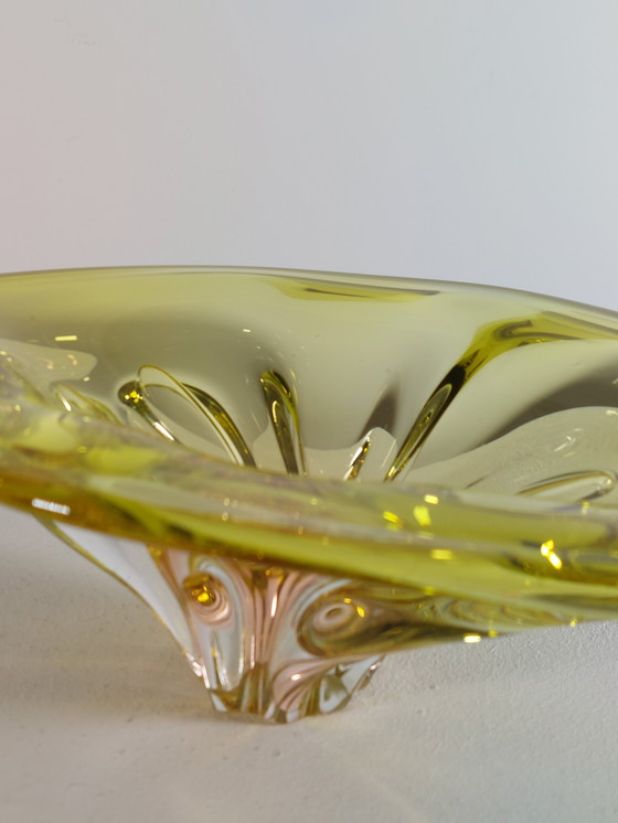 Image 1 of Ciotola per la frutta in cristallo organico vintage di metà secolo