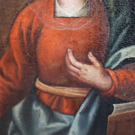 Image 1 of La Anunciación, Italia, siglo XVII, pintura al óleo antigua sobre lienzo.
