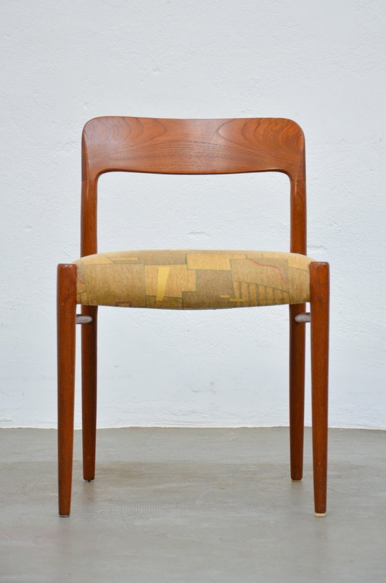 Image 1 of 4x Stoel Model 75 Niels Møller Teak Deense Midcentury Niels Möller