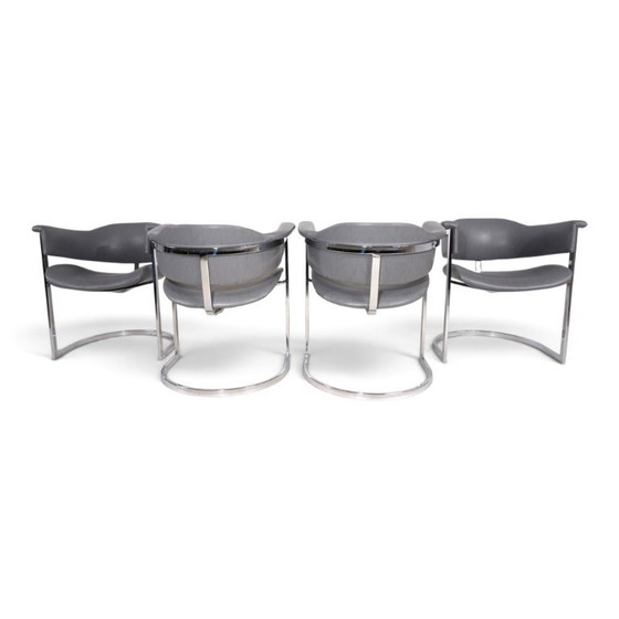 Set van 4 eetkamerstoelen van Vittorio Introini voor Mario Sabot, 1970 – Leather (photo 15 of 19)