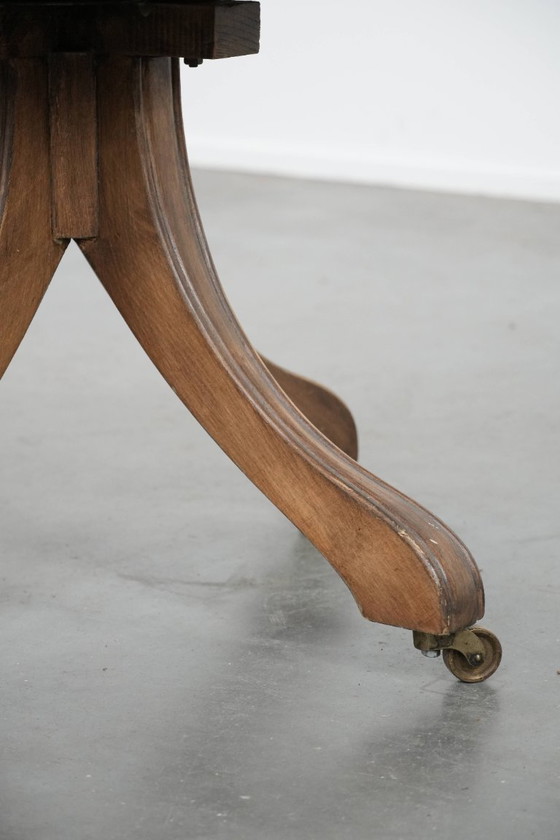 Image 1 of Sedia da ufficio Chesterfield in pelle in stile inglese con ruote