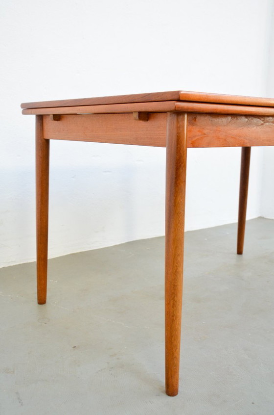 Image 1 of Vintage dining table, kitchen table, teak, mid-century, 60s/70s, extendable, retro