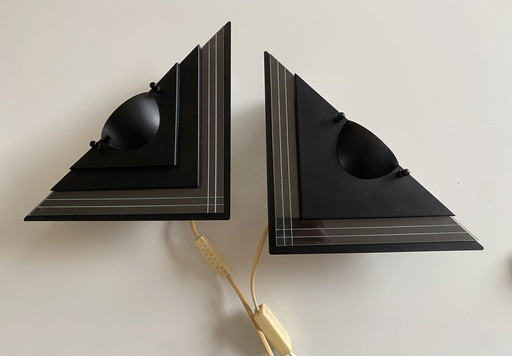 Vintage Herda - Lampade da parete in stile Memphis, anni '70, set di 2