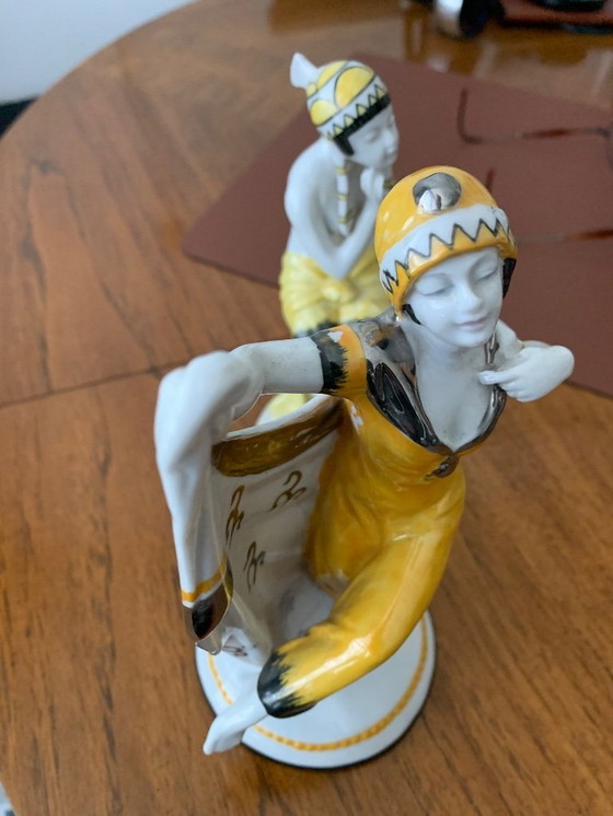 Image 1 of 2 beeldjes art-DECO uit Frankrijk  ( 2 stuks )