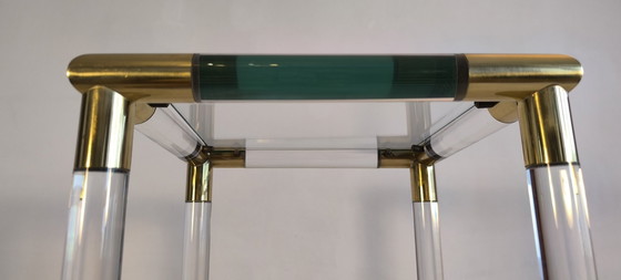Image 1 of 😍✨ Excepcional soporte de columna de Charles Hollis Jones en Lucite y latón, década de 1970 ✨😍