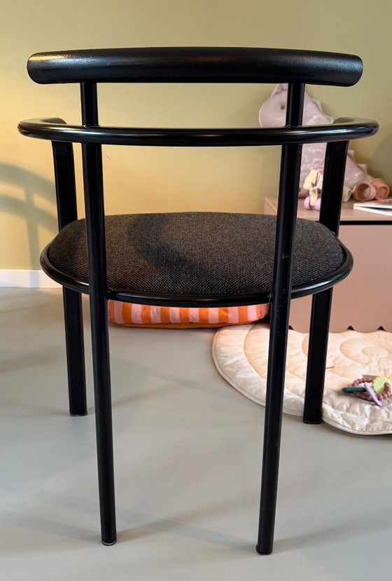 Image 1 of Set of 4 ‘Segis’ dining chairs by Carlo Bimbi for Martina - Italy, 1980s / black with grey upholstery
