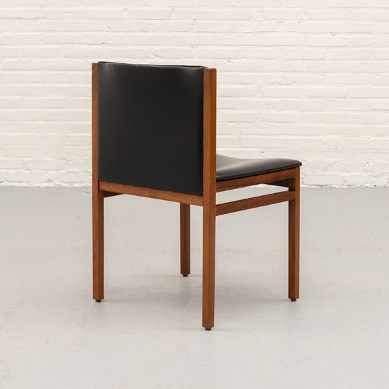 Chaise de salle à manger Tito Agnoli La Linea années 60 – Chaises de salle à manger, Wood, Leather (photo 6 of 12)