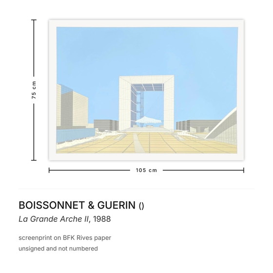 Image 1 of BOISSONNET & GUERIN Serigrafía La Grande Arche II 1988