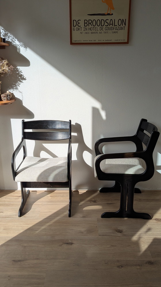 Image 1 of Set van 4 Farstrup Møbler Space Age Deense eetkamerstoelen uit de jaren 60