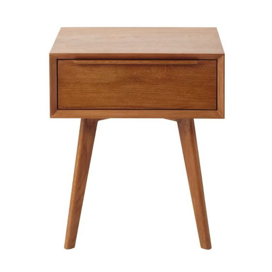 Image 1 of Portobello - Massief eikenhouten vintage nachtkastje met 1 lade
