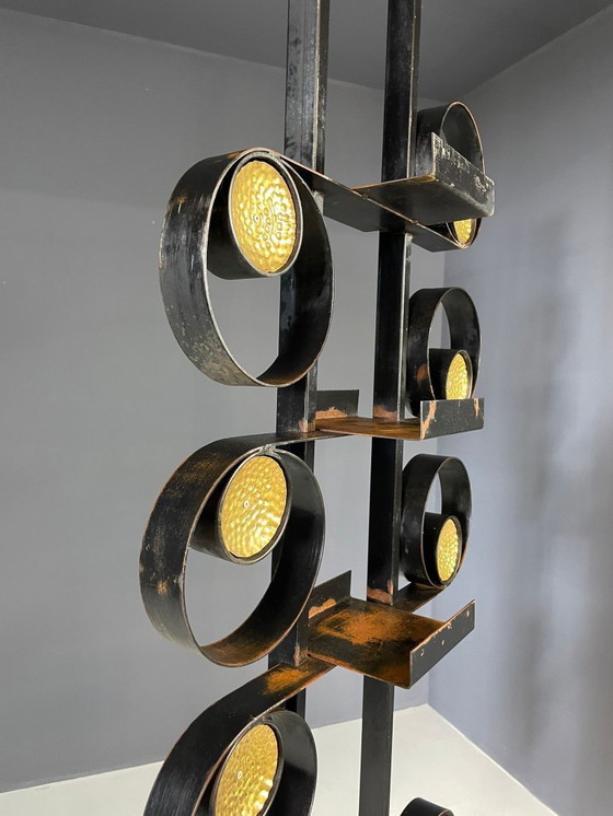 Image 1 of Retro-Pflanzenständer aus Metall, brutalistischer Stil, Tschechoslowakei, 1970er Jahre