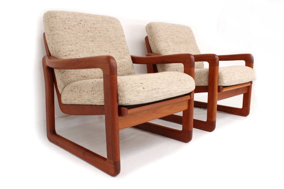 Image 1 of Comme neuf ! Deux fauteuils Holstebro au design danois du milieu du siècle, en teck massif, laine vierge de qualité supérieure, 