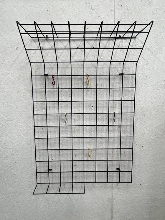 Image 1 of Porte-manteau mural vintage en fil d'acier, années 1950, Karl Fichtel, Allemagne