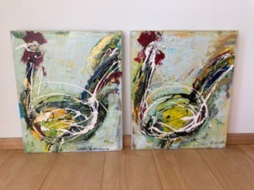 Twee schilderijen Adjan Broeders 50 x 60
