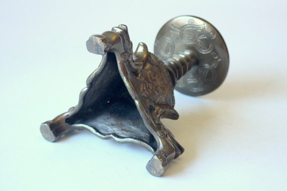 Solid Bronze Candle holder for wider candles, Brown, Vintage (photo 10 of 10)