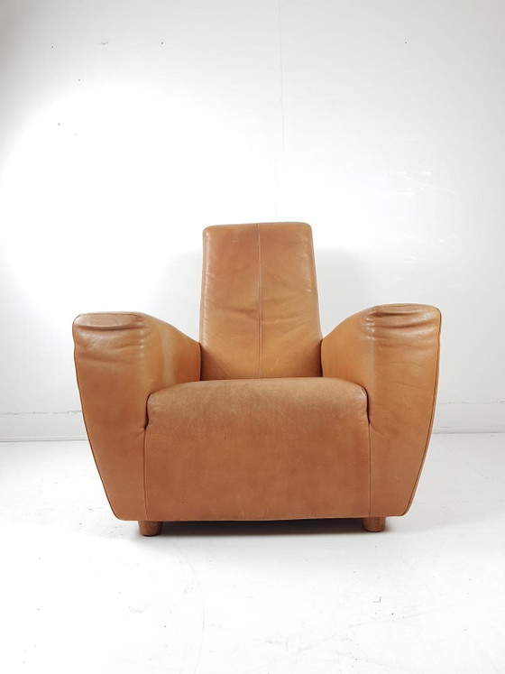 Poltrona vintage "Longa" di G Vd Berg in pelle color cognac – Poltrone, Leather (photo 9 of 10)