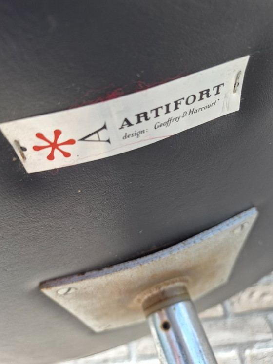 Image 1 of Artifort Geoffrey Harcourt 2 design armchairs F63 black