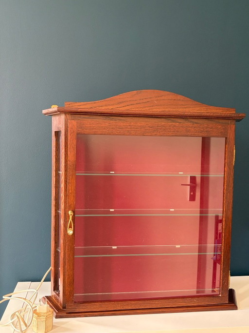 Wall display cabinet – vitrinekasten, Glass, Textile