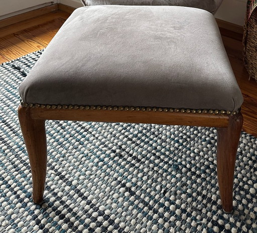 Tabouret Vintage Mid Century Italien (Reupholstered)
