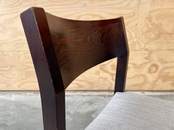 6x Sedie da pranzo Mid-Century / Brutaliste restaurate e rivestite – Legno, Lana (photo 13 of 18)