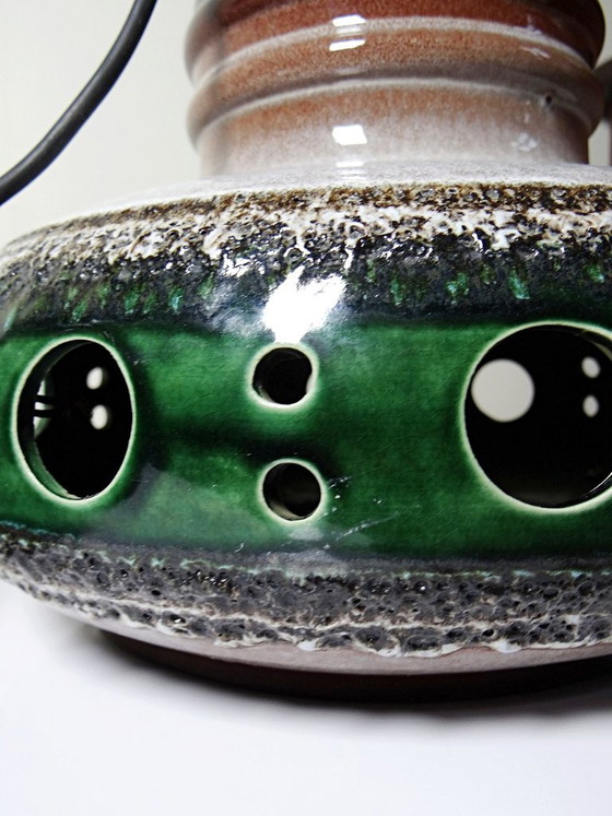 Paar Große Herda Emaillierte Keramik Pendelleuchten, 1970er Jahre – Ceramic (photo 7 of 13)