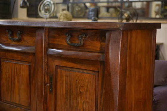 Credenza brutalista in olmo di Aranjou anni '50 – Armadi contenitori, Legno, Metallo (photo 5 of 12)