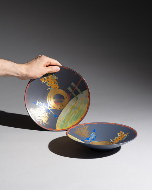 Duo "Liguria" Gilbert Portanier Rosenthal Artist Porcelain Bowl Piatto da portata