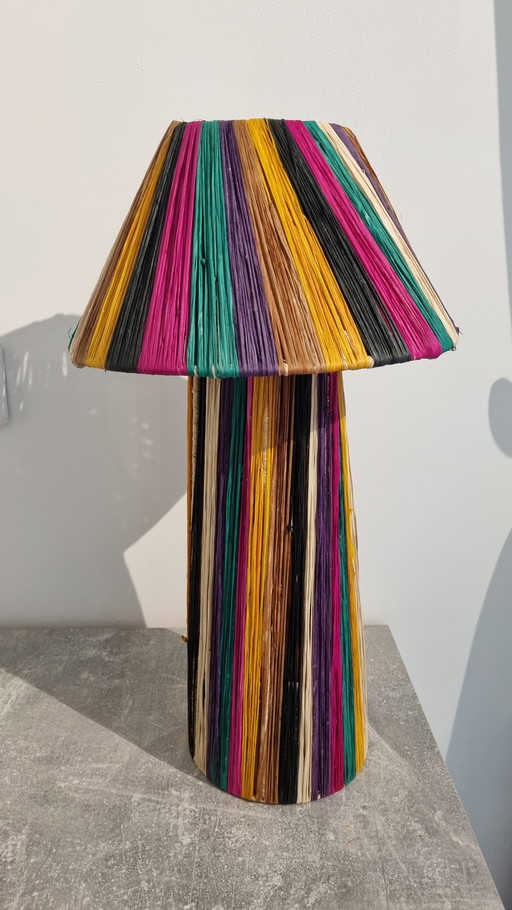 Raffia tafellamp handgemaakt in Marokko
