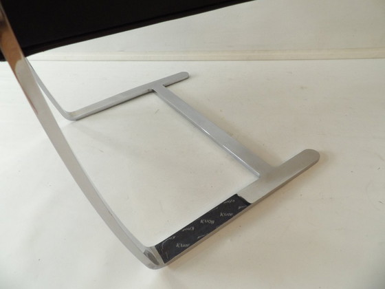 Image 1 of 2x Knoll Int. Sedia Brno, Sedia a sbalzo / Freischwinger Stuhl, Mies van der Rohe, Acciaio piatto cromato, rivestimento in pelle