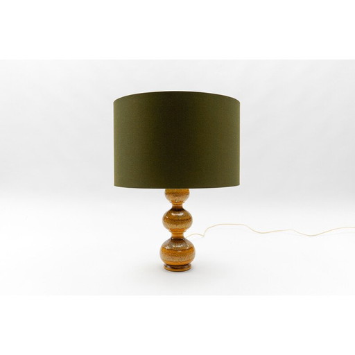 Oranjefarbene Keramik-Tischlampe van Kaiser Leuchten, Duitsland 1960