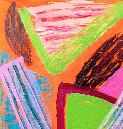 Nigel Waters Abstract Expressionist Painting 52 Acrylic On Canvas Board 30x30cm