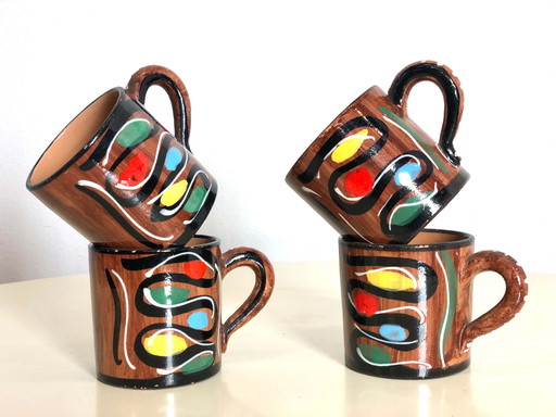 4 tasses en céramique Deruta, 60s