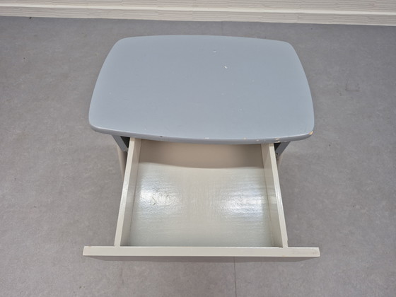 Vintage Bedside Table/Side Table with Drawer, 1950s. – Metal, Wood (photo 9 of 13)