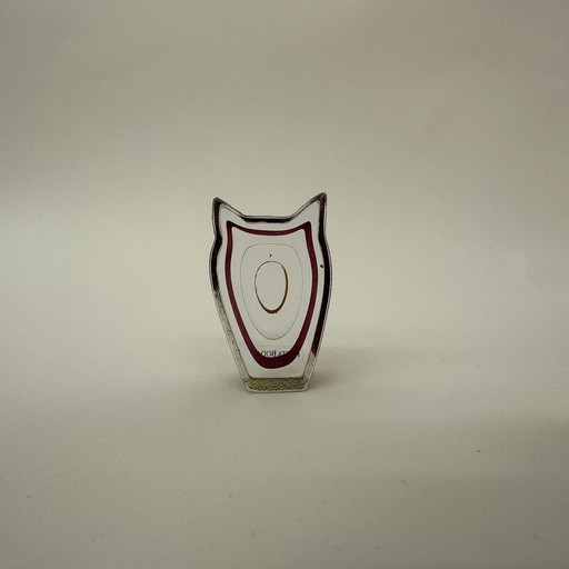Mini sculpture vintage hibou "Night Eyes" par Bertill Vallien pour Kosta Boda, Suède