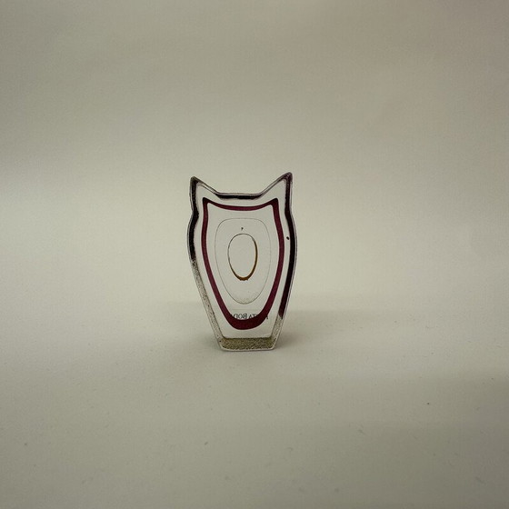 Image 1 of Mini sculpture vintage hibou "Night Eyes" par Bertill Vallien pour Kosta Boda, Suède