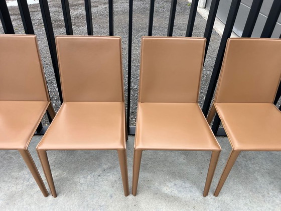 Image 1 of 6x Arper Norma leather chairs