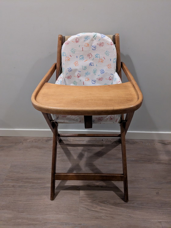 Image 1 of Vintage houten kinderstoel, Wehrli, inklapbaar antiek retro
