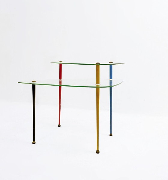 Image 1 of Table d'appoint italienne « Arlecchino » par Edoardo Paoli pour Vitrex, années 1950