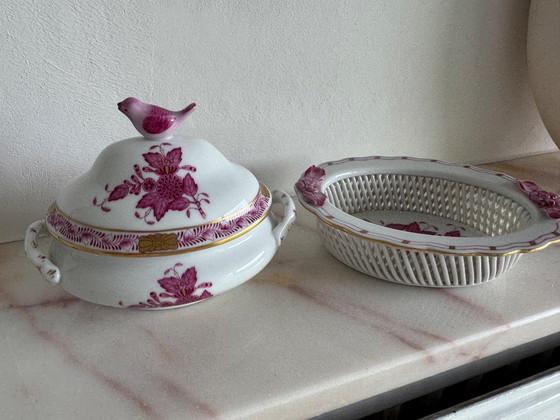Herend Apponyi Cesta Calada Morada – Herend Apponyi Purpur, Objetos decorativos, Other (photo 3 of 5)