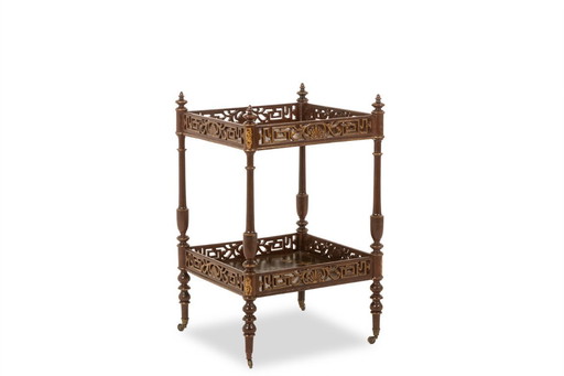 Klein bijzettafeltje met lakdecoratie in Japanse stijl. Periode Napoleon III.