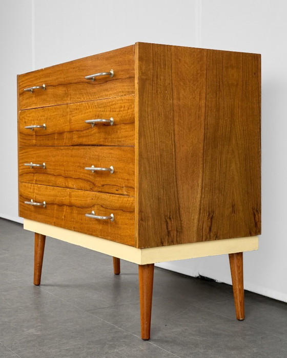 Vintage Chest of Drawers / Vanity Table, 1960s, Czechoslovakia, UP Zavody, Wood, Brown (photo 15 of 17)