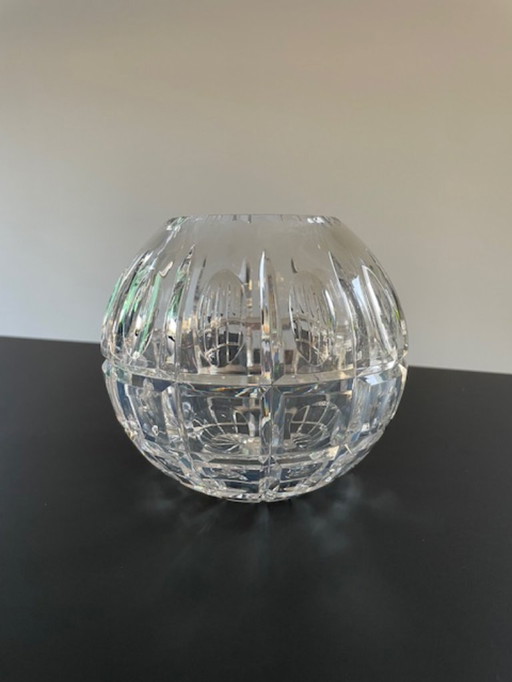 Cut crystal sphere vase
