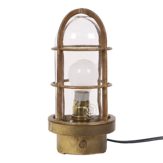 Image 1 of Brass Ship's Lamp Cage Lamp Industria Rotterdam