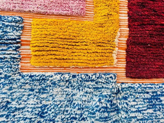 Image 1 of Tappeto marocchino Beni Ourain, color ecru con motivi colorati, 200 cm x 300 cm