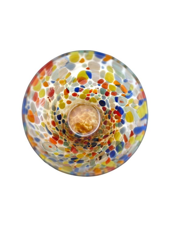 Image 1 of Set di 6 bicchieri in vetro soffiato veneziano con murrine Effetre Murano fuse nel vetro, hand made in italy