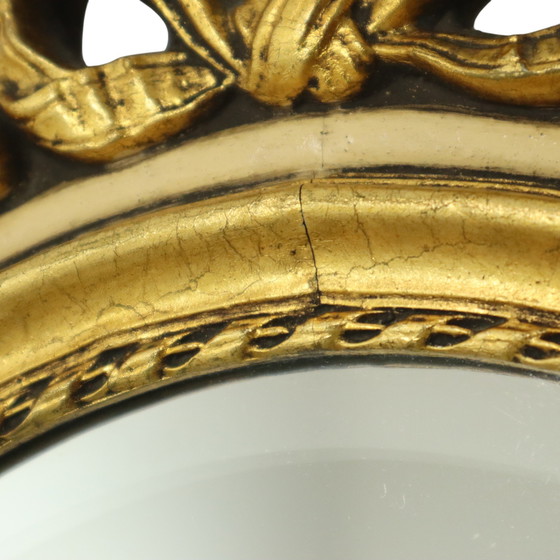 Image 1 of Miroir ovale doré à la feuille d'or