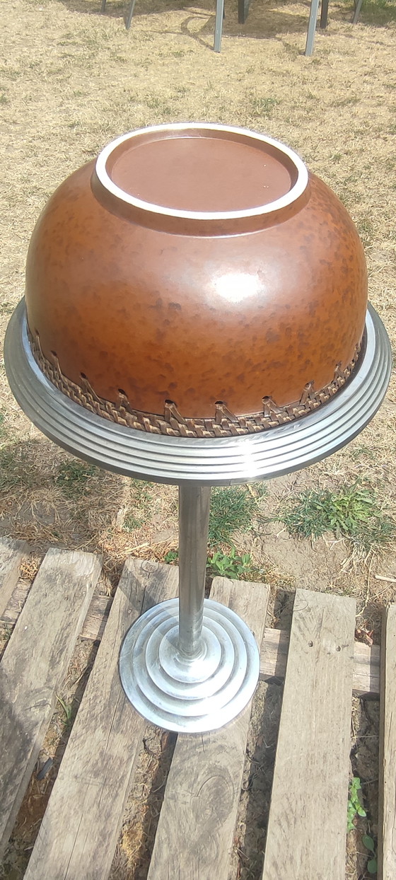 Image 1 of Coupe poterie Rinjani Lombok Indonésie Argile et rotin