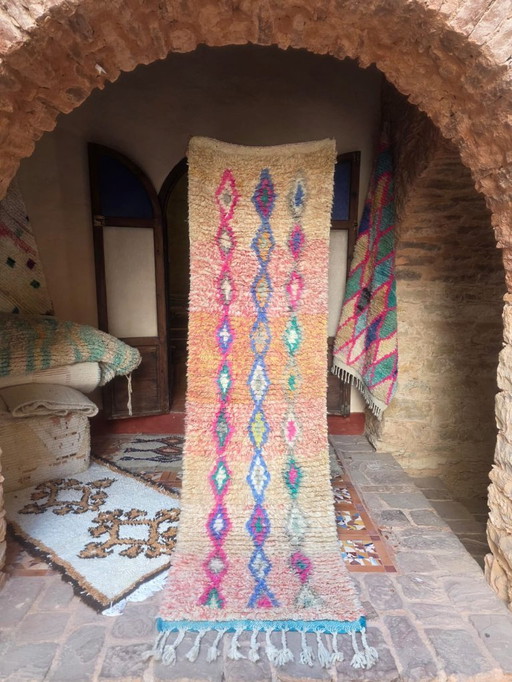 Marokkanischer Pfirsichfarbener Läuferteppich 240 x 74 cm