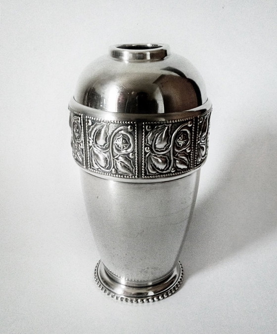 Image 1 of Josef Margold Art Déco/Wiener Werkstättes Vase plaqué argent 1910S